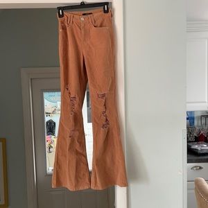 Brown corduroy forever 21 flare jeans